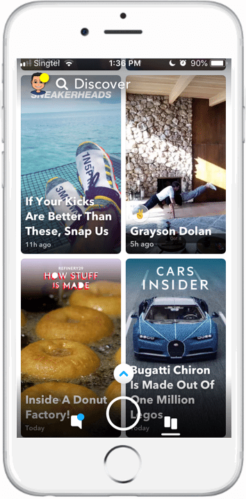 Snapchat discover screenshot Snapchat discover screenshot